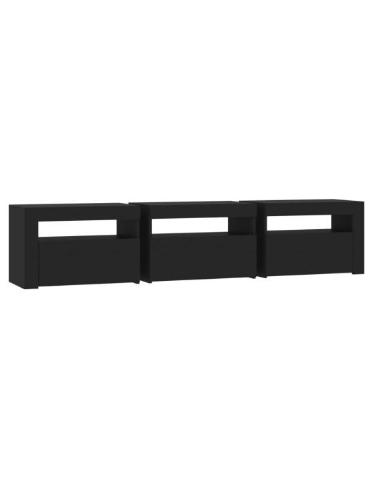 TV skříňka s LED osvětlením černá 180x35x40 cm