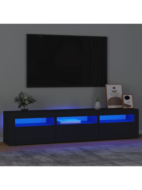 TV skříňka s LED osvětlením černá 180x35x40 cm