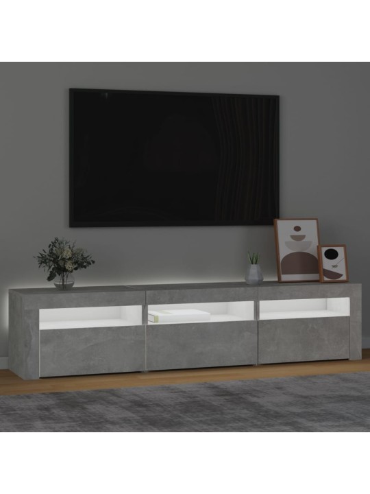 TV skříňka s LED osvětlením betonově šedá 180x35x40 cm