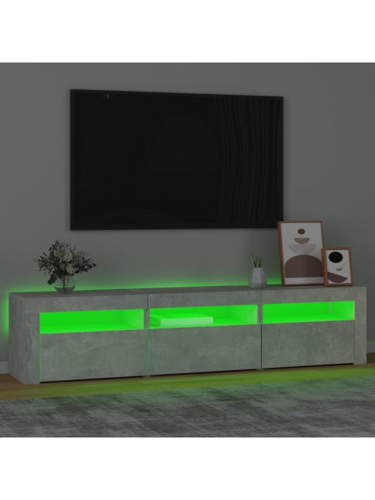 TV skříňka s LED osvětlením betonově šedá 180x35x40 cm