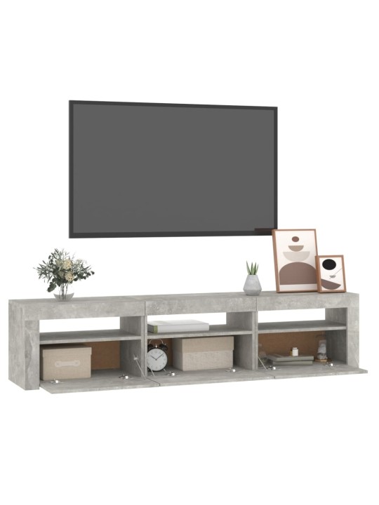 TV skříňka s LED osvětlením betonově šedá 180x35x40 cm