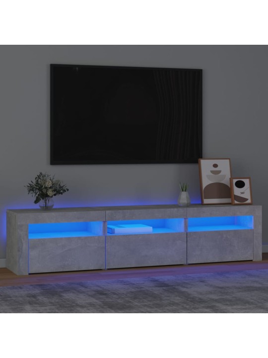 TV skříňka s LED osvětlením betonově šedá 180x35x40 cm