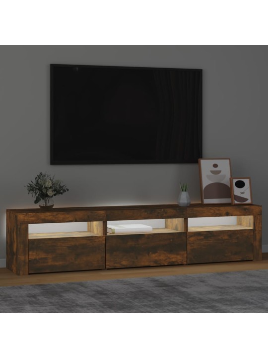 TV skříňka s LED osvětlením kouřový dub 180x35x40 cm