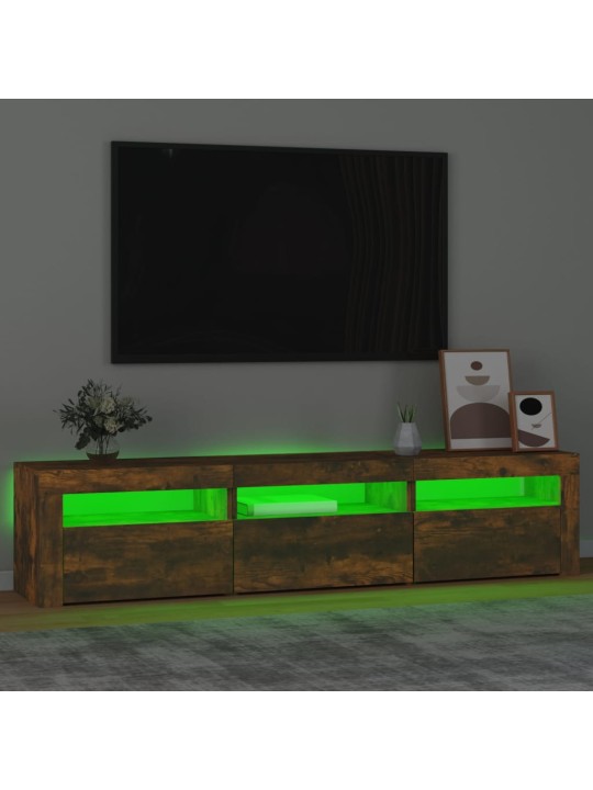 TV skříňka s LED osvětlením kouřový dub 180x35x40 cm