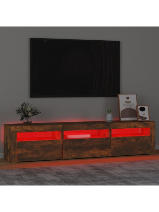 TV skříňka s LED osvětlením kouřový dub 180x35x40 cm