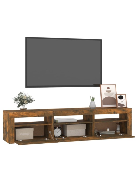 TV skříňka s LED osvětlením kouřový dub 180x35x40 cm