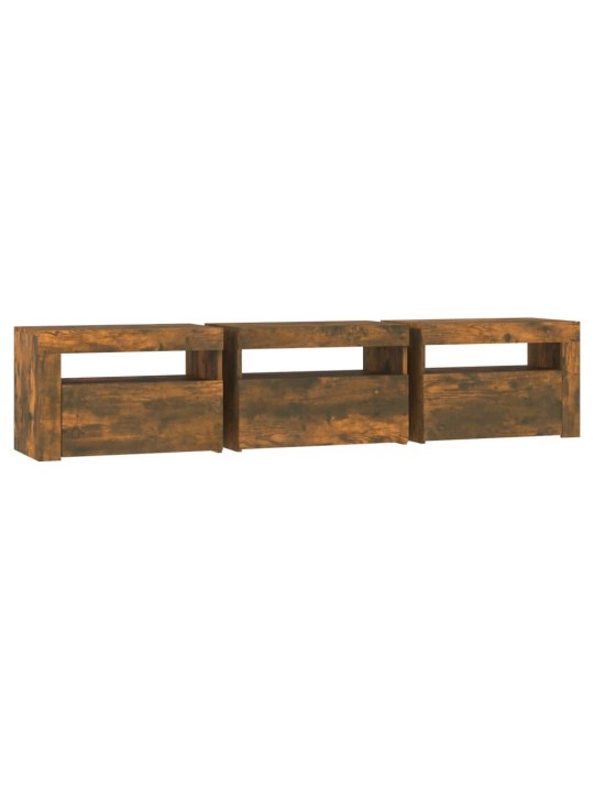 TV skříňka s LED osvětlením kouřový dub 180x35x40 cm