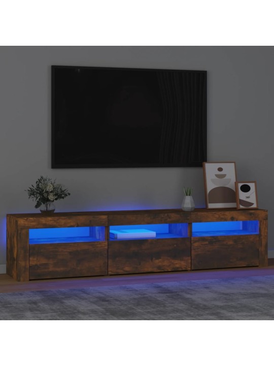 TV skříňka s LED osvětlením kouřový dub 180x35x40 cm