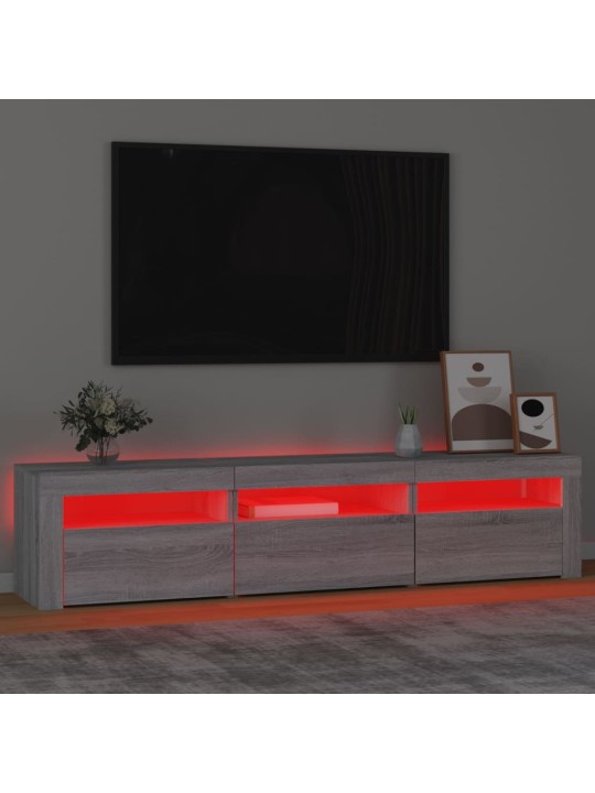 Tv skříňka s led osvětlením šedá sonoma 180x35x40 cm
