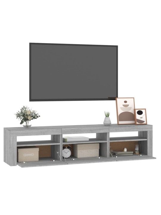 Tv skříňka s led osvětlením šedá sonoma 180x35x40 cm
