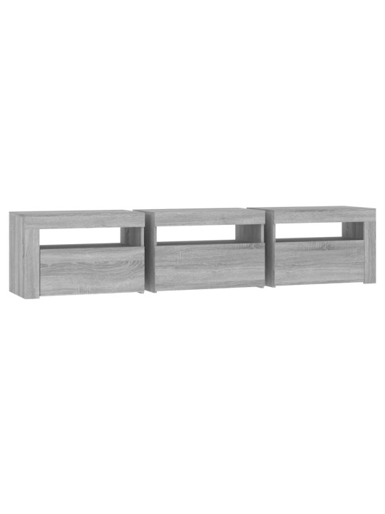 Tv skříňka s led osvětlením šedá sonoma 180x35x40 cm