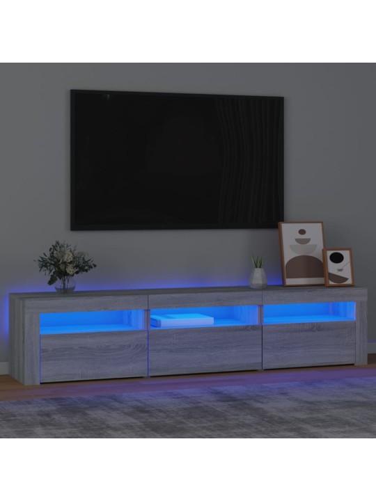 Tv skříňka s led osvětlením šedá sonoma 180x35x40 cm