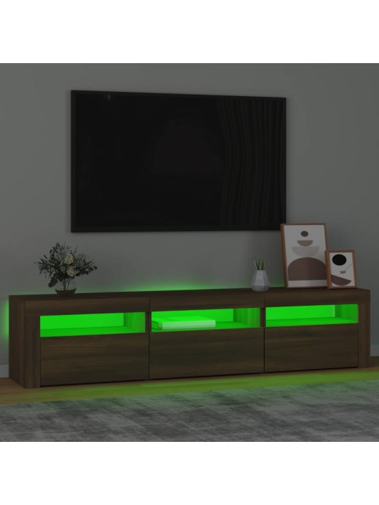 Tv skříňka s led osvětlením hnědý dub 180x35x40 cm