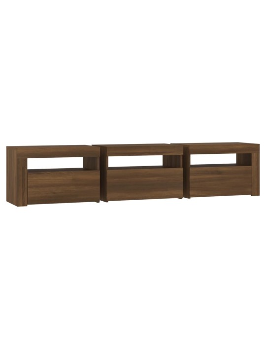 Tv skříňka s led osvětlením hnědý dub 180x35x40 cm