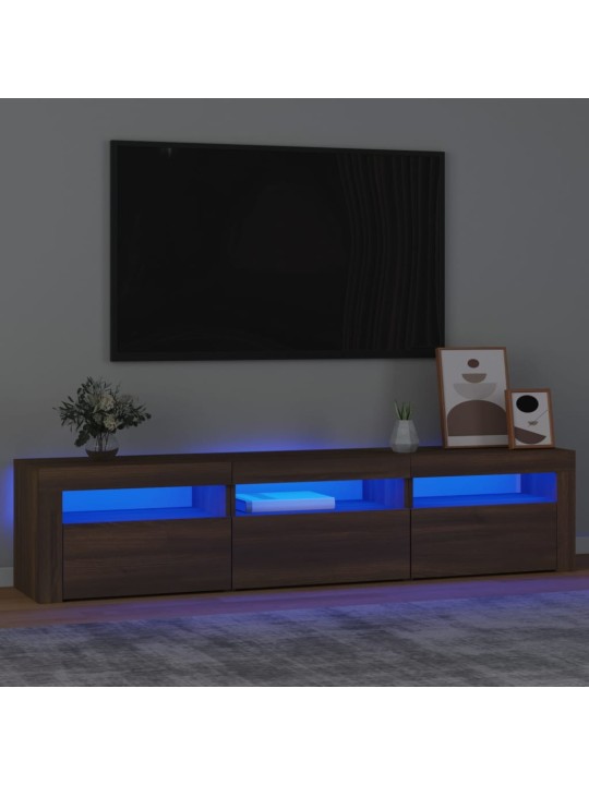 Tv skříňka s led osvětlením hnědý dub 180x35x40 cm