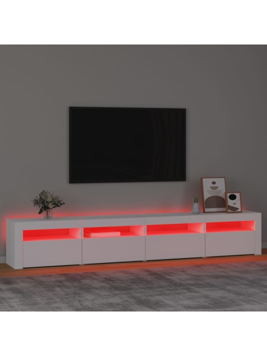 TV skříňka s LED osvětlením bílá 240x35x40 cm