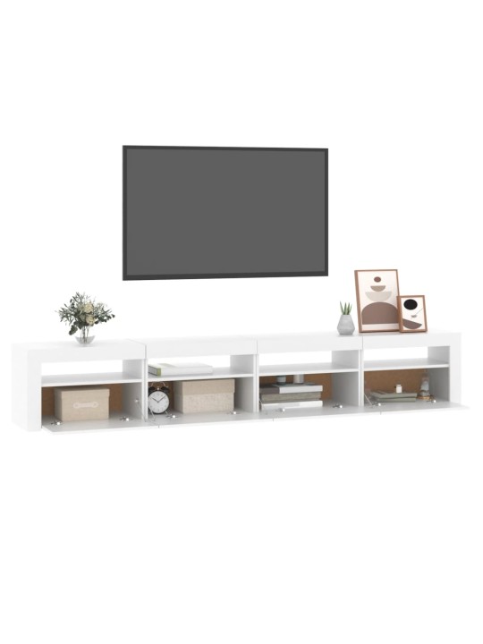 TV skříňka s LED osvětlením bílá 240x35x40 cm