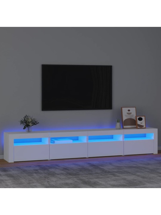 TV skříňka s LED osvětlením bílá 240x35x40 cm
