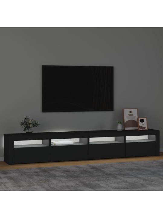 TV skříňka s LED osvětlením černá 240x35x40 cm