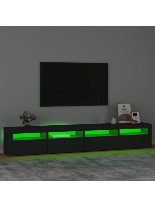 TV skříňka s LED osvětlením černá 240x35x40 cm