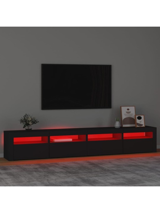 TV skříňka s LED osvětlením černá 240x35x40 cm