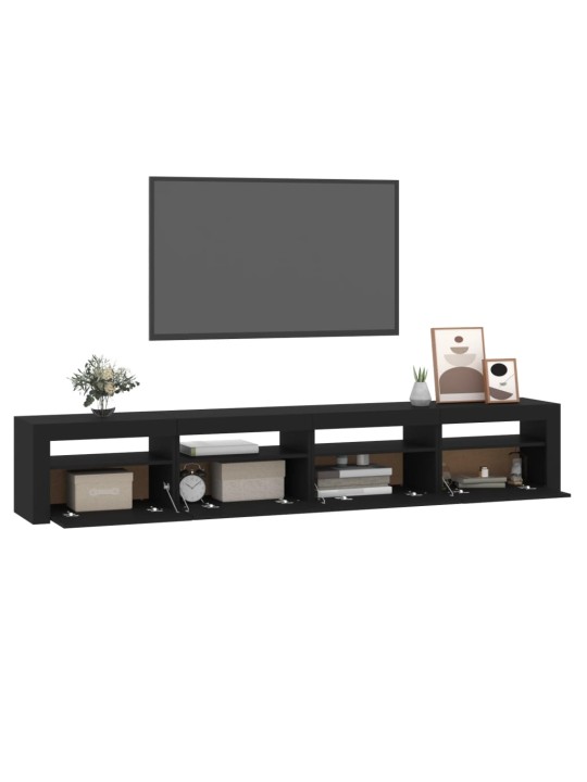 TV skříňka s LED osvětlením černá 240x35x40 cm