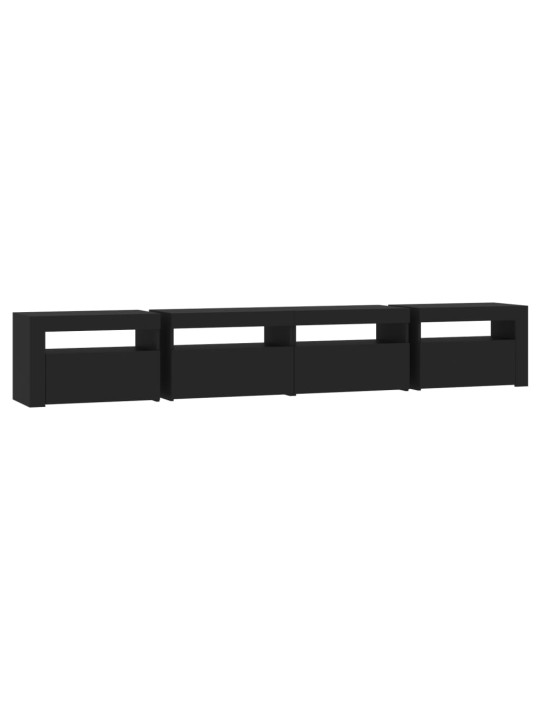 TV skříňka s LED osvětlením černá 240x35x40 cm