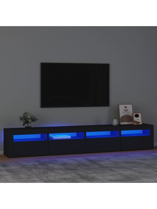TV skříňka s LED osvětlením černá 240x35x40 cm