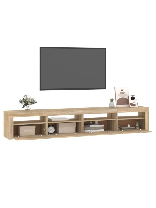 TV skříňka s LED osvětlením dub sonoma 240x35x40 cm