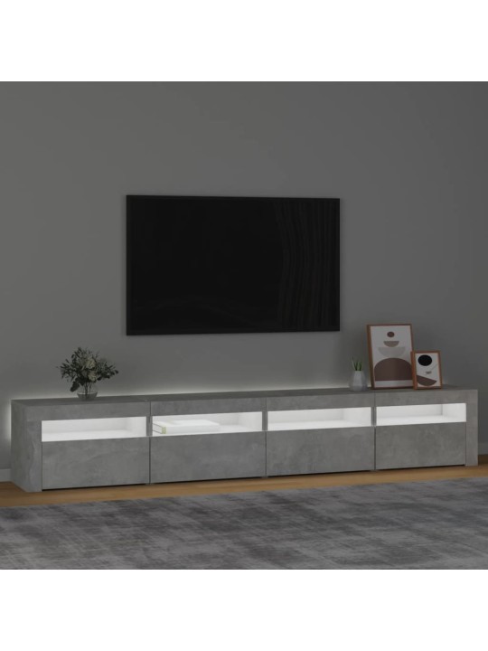 TV skříňka s LED osvětlením betonově šedá 240x35x40 cm