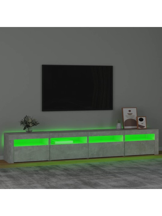 TV skříňka s LED osvětlením betonově šedá 240x35x40 cm