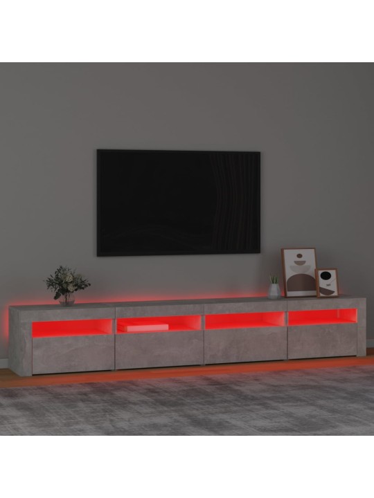 TV skříňka s LED osvětlením betonově šedá 240x35x40 cm