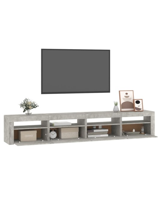 TV skříňka s LED osvětlením betonově šedá 240x35x40 cm