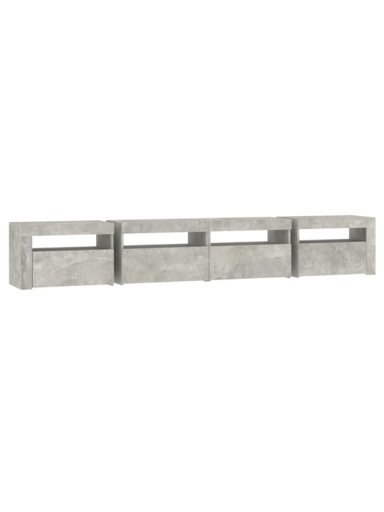 TV skříňka s LED osvětlením betonově šedá 240x35x40 cm