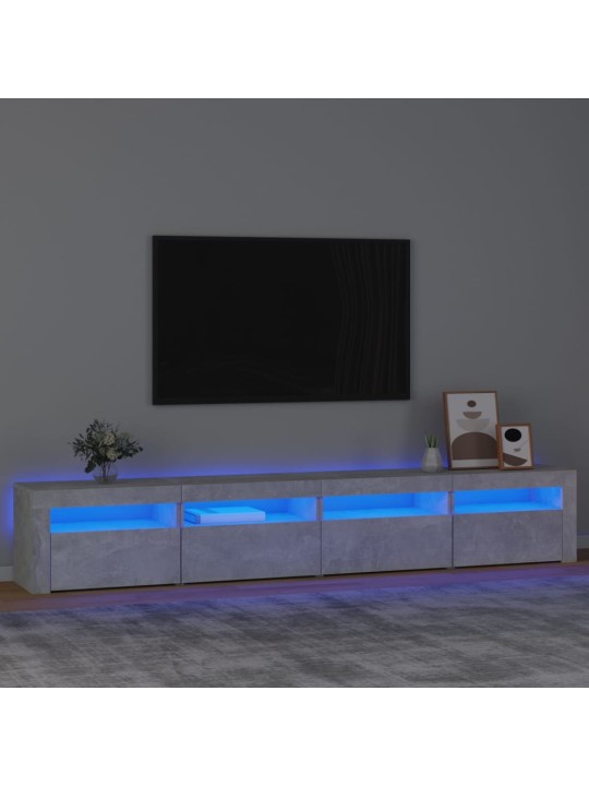 TV skříňka s LED osvětlením betonově šedá 240x35x40 cm