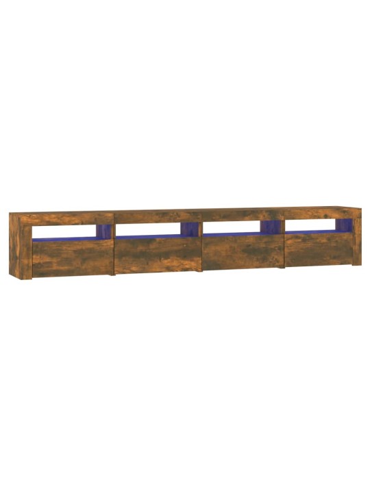Tv skříňka s led osvětlením kouřový dub 240x35x40 cm