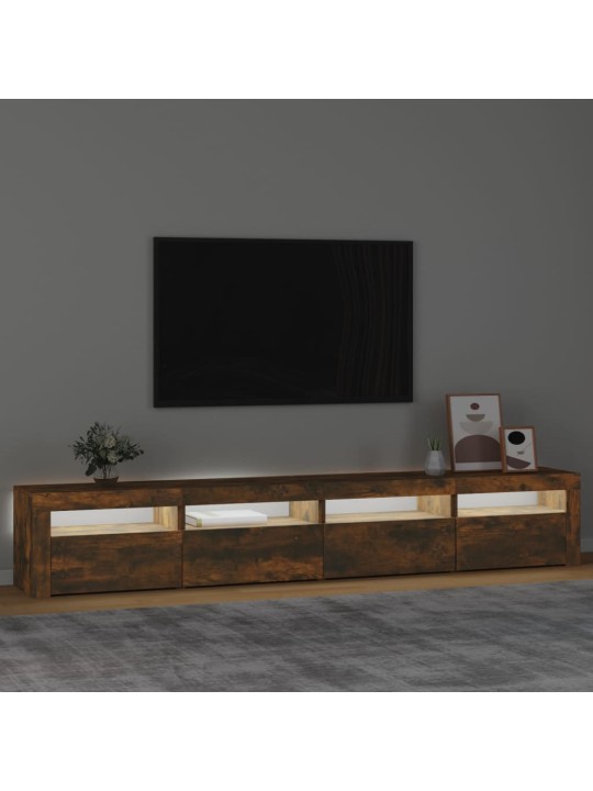 Tv skříňka s led osvětlením kouřový dub 240x35x40 cm