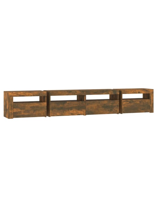Tv skříňka s led osvětlením kouřový dub 240x35x40 cm