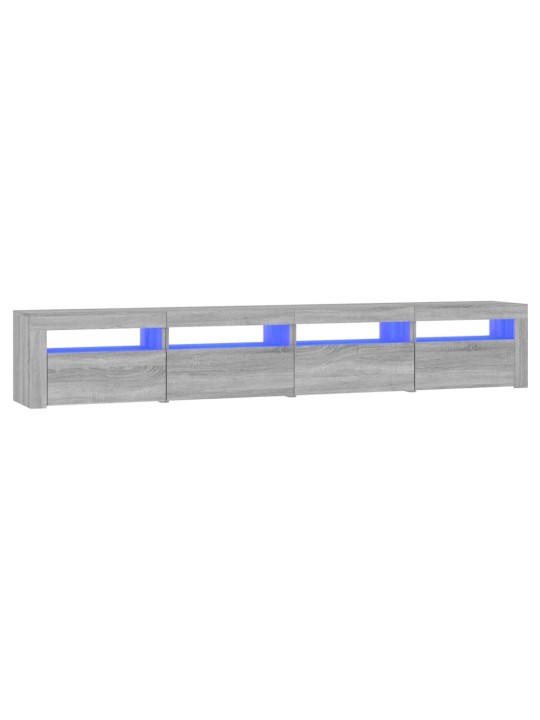 TV skříňka s LED osvětlením šedá sonoma 240x35x40 cm