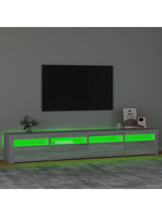 TV skříňka s LED osvětlením šedá sonoma 240x35x40 cm