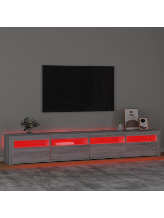 TV skříňka s LED osvětlením šedá sonoma 240x35x40 cm