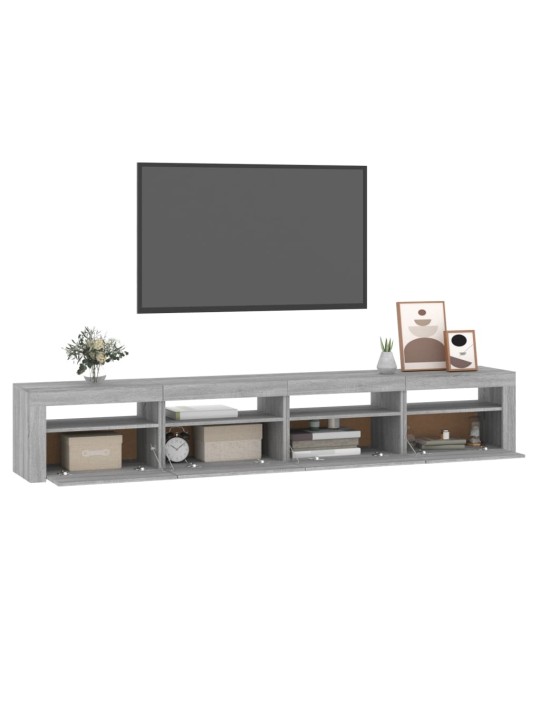 TV skříňka s LED osvětlením šedá sonoma 240x35x40 cm