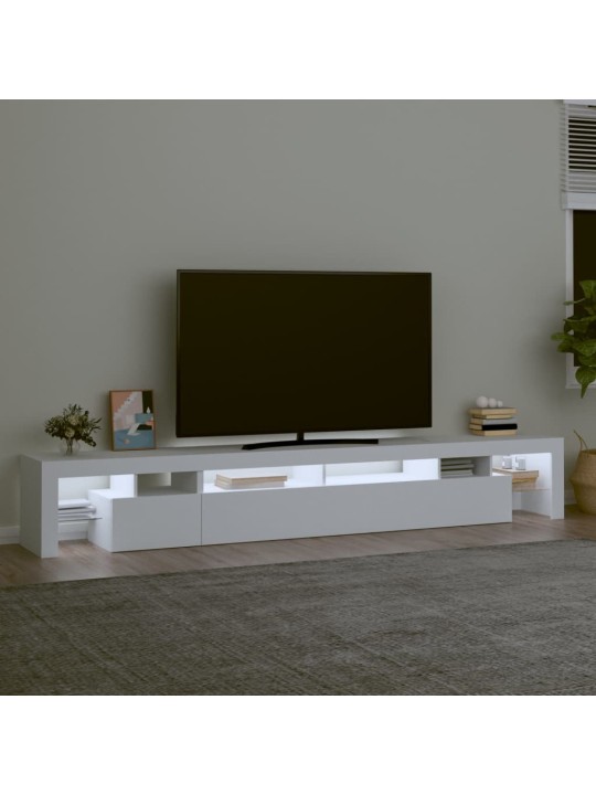 TV skříňka s LED osvětlením bílá 260x36,5x40 cm