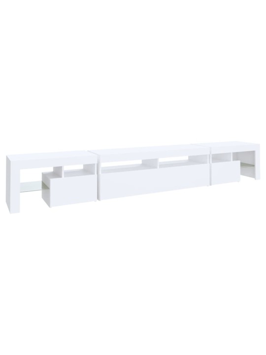 TV skříňka s LED osvětlením bílá 260x36,5x40 cm
