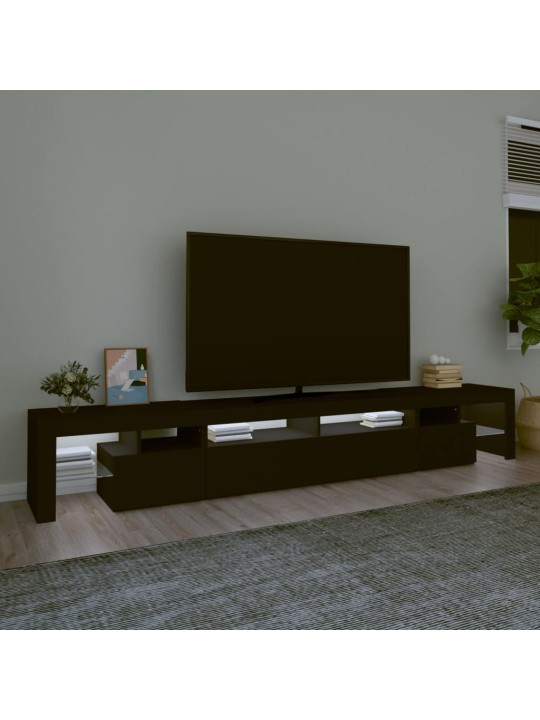 TV skříňka s LED osvětlením černá 260x36,5x40 cm