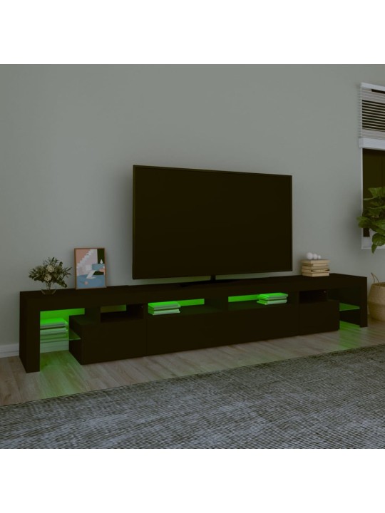 TV skříňka s LED osvětlením černá 260x36,5x40 cm