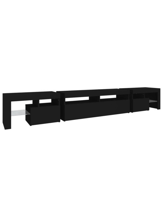 TV skříňka s LED osvětlením černá 260x36,5x40 cm