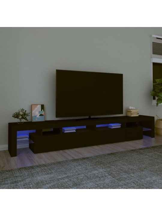 TV skříňka s LED osvětlením černá 260x36,5x40 cm