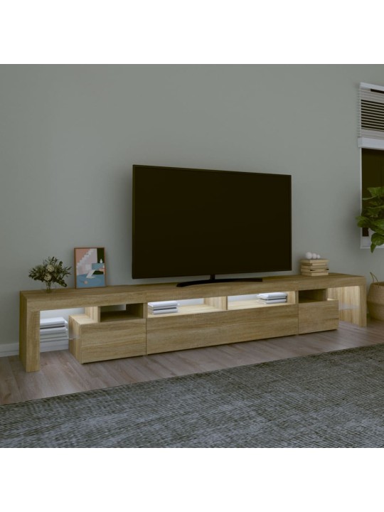 TV skříňka s LED osvětlením dub sonoma 260x36,5x40 cm