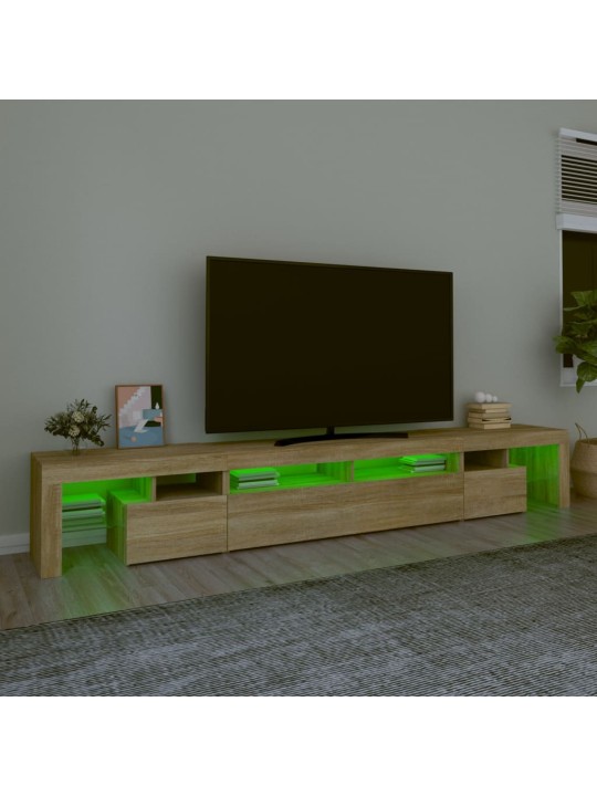 TV skříňka s LED osvětlením dub sonoma 260x36,5x40 cm